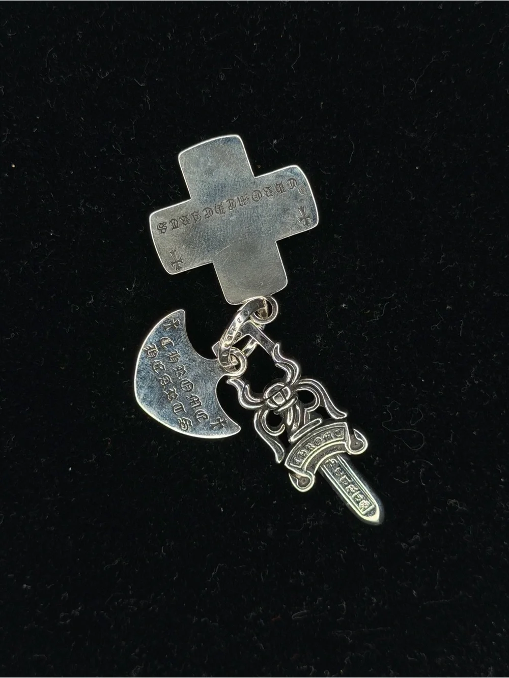 Chrome Hearts Dagger Knife Plus Triple Stack Unisex Pendants
